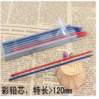 Dikke Potlood Core Gekleurde Tekening 2mm Super grof HB/2B/3B 4B rood/blauw potlood Core Leuke Potlood Le 6 rood 6 blauw