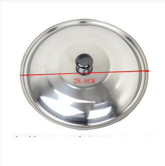 Dikke Roestvrijstalen Pan Deksel Deksels Olie Vet Filter Helper Grootte Wok Cap Universal Keuken Kookgerei Accessoires Pot Cover 30CM regular