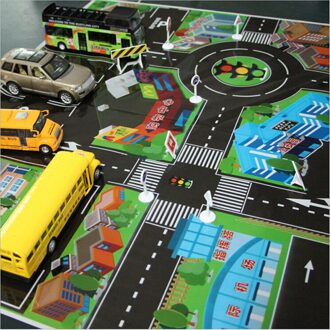 Dikke Stad Stadsverkeer Baby Kruipen Mat Pvc Klimmen Pad Green Road Kinderen Spelen Mat 70*70Cm