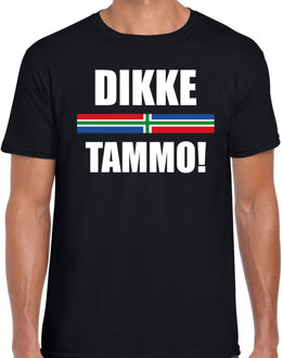 Dikke tammo met vlag Groningen t-shirts Gronings dialect zwart voor heren 2XL