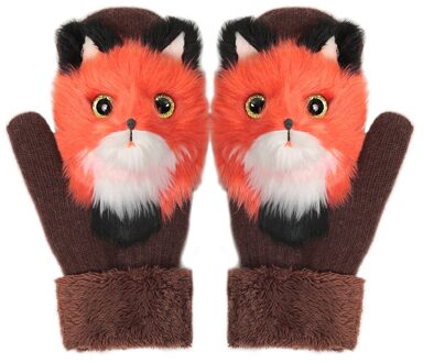 Dikke Warme Kids Handschoenen Winter Vinger Wanten Leuke Cartoon Meisjes Warme Ski Handschoenen Winter Kinderen Handschoenen Kerst 17Cm