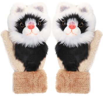 Dikke Warme Kids Handschoenen Winter Vinger Wanten Leuke Cartoon Meisjes Warme Ski Handschoenen Winter Kinderen Handschoenen Kerst 17Cm