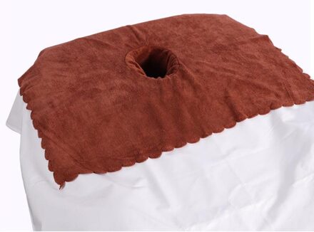 Dikker Coral Fluwelen Gezicht Gat Handdoek Bed Cover Voor Schoonheidssalon Massage Bed Bed Tafel Voorbladen Met Gat koffie