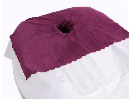 Dikker Coral Fluwelen Gezicht Gat Handdoek Bed Cover Voor Schoonheidssalon Massage Bed Bed Tafel Voorbladen Met Gat paars rood