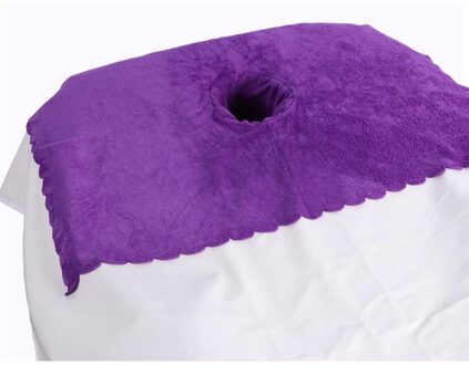 Dikker Coral Fluwelen Gezicht Gat Handdoek Bed Cover Voor Schoonheidssalon Massage Bed Bed Tafel Voorbladen Met Gat paars