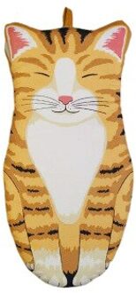 Dikker Food Grade Katoen Anti Handschoenen Kom Map Keuken Warmte-isolatie Plaat Map Bakken Oven Hand Clip mitts 1stk oranje kat