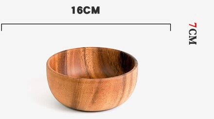 Dikker Houten Slakom Kom Pan Plaat Fruit Gerechten Schotel Thee Trays Dessert Diner Brood Hout Opslag Kom 16x7CM