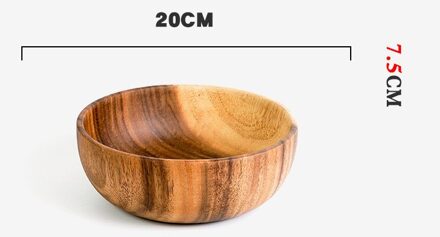 Dikker Houten Slakom Kom Pan Plaat Fruit Gerechten Schotel Thee Trays Dessert Diner Brood Hout Opslag Kom 20x7.5CM