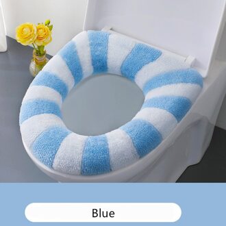 Dikker Warm Toilet Seat Cover Badkamer Zachte Closestool Kussen Bathware Douche Benodigdheden Blauw