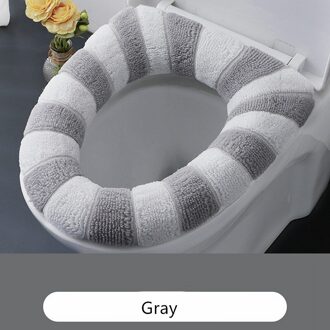 Dikker Warm Toilet Seat Cover Badkamer Zachte Closestool Kussen Bathware Douche Benodigdheden grijs