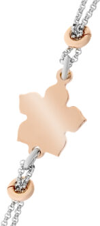 'Dilara' Dames 925 Zilveren Armband - Zilver/Roze ZA-7184 Zilver en roségoud - One Size