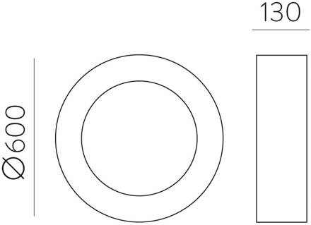 Dilga LED plafondlamp, Ø 60 cm, Casambi, 48 W, wit wit gestructureerd