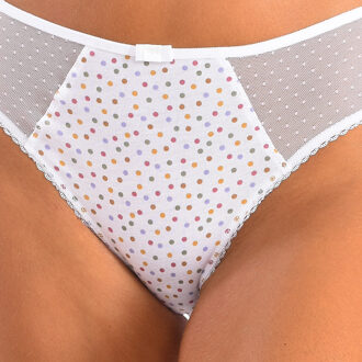 DIM Damesslip van biologisch katoen en plumeti tule Royaal Wit