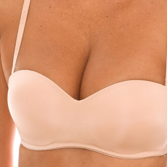 DIM Draadloze bandeau push-up bh 007HF voor dames. Verbetering, ondersteuning en een vleugje elegantie. Beige - EU 70B / UK 32B