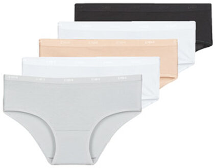 DIM Ecodim pockets Katoen Dames Boxers- 5-Pack-Zwart/Beige/Wit/Grijs/Wit- Maat M