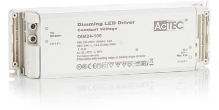 DIM LED driver CV 24V, 100W, dimbaar wit, blauw