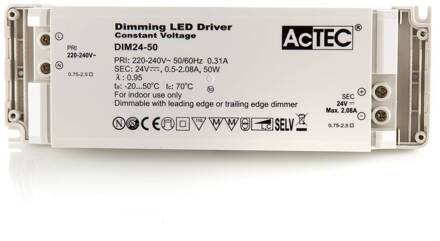 DIM LED driver CV 24V, 50W, dimbaar wit, blauw