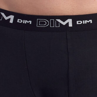 DIM Pack-2 Boxers Katoen Streech D6596 voor heren Zwart/wit - 2XL