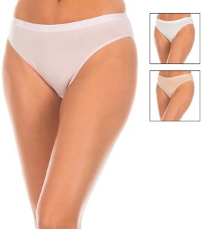 DIM Pack-3 Les Pockets slip elastische stof D4H00 vrouw - maat S Veelkleurig