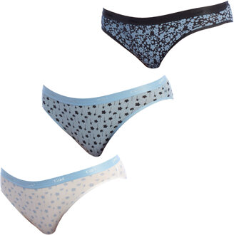 DIM Pack-3 Stretch Katoenen Slip D4C17 voor dames - maat M Blauw