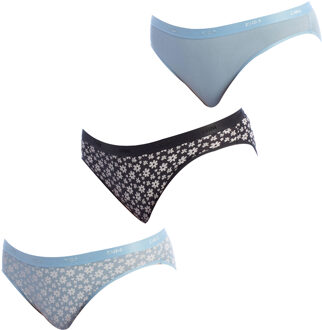 DIM Pack-3 Stretch Katoenen Slip D4C17 voor dames - maat M Blauw