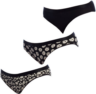 DIM Pack-3 Stretch Katoenen Slip D4C17 voor dames Zwart