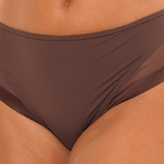 DIM Ruim elastische en ademende stof slip 00A63 voor vrouwen biedt comfort en natuurlijke beweging - maat XL Bruin