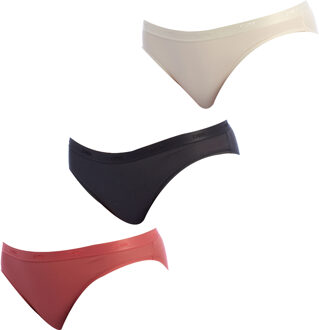 DIM Set van 3 Les Pockets D4H00 Stretch stoffen slips voor dames Veelkleurig