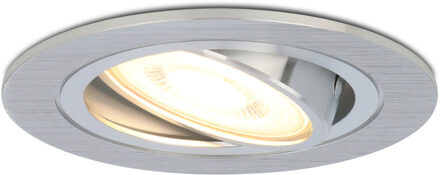 Dimbare LED inbouwspot Chandler 5 Watt 2700K warm wit Kantelbaar Geborsteld aluminium