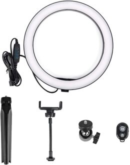Dimbare Led Light Ring Selfie Ring Lamp Video Live Studio Vulling Light Photo Bluetooth Selfie Make Lamp Met Statief stand