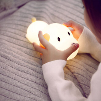 Dimbare Led Nachtlampje Lamp Touch Siliconen Puppy Cartoon voor Baby Kinderen Kids Nachtkastje Slaapkamer Woonkamer Decoratie