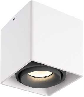 Dimbare LED opbouw plafondspot Esto Wit met grijze afdekring IP20 kantelbaar excl. GU10 lichtbron