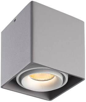 Dimbare LED Opbouwspot plafond Esto Grijs met witte afdekring IP20 kantelbaar excl. GU10 lichtbron