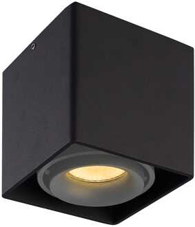 Dimbare LED Opbouwspot plafond Esto Zwart met grijze afdekring IP20 kantelbaar excl. GU10 lichtbron