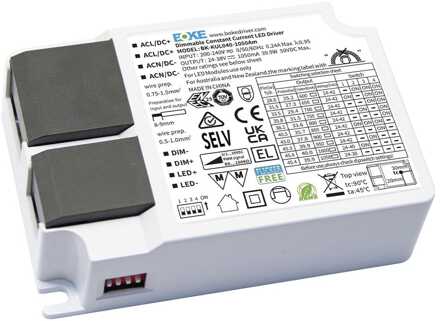 Dimbare LED Paneel transformator - 40W - Boke driver - DC connector - LED trafo - IP20 voor binnen Wit