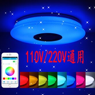 Dimbare Led Plafond Licht Met Bluetooth Speaker Smart App Afstandsbediening Moderne Led Plafond Verlichting Muziek Lamp Voor Woonkamer App afgelegen controle / Us 110v 220v