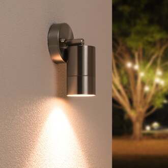 Dimbare LED Wandlamp/wandspot Lago RVS Richtbaar IP44 waterdicht voor binnen en buitenverlichting