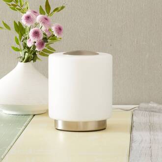 Dimbare tafellamp Simi met aanraakfunctie nikkel, wit