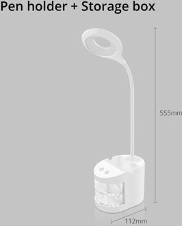 Dimbare Touch Sensor Led Tafellamp Usb Oplaadbare Bureaulamp Leesboek Lights Kids Voor Slaapkamer Decoratie Nachtlampje met opslagruimte doos