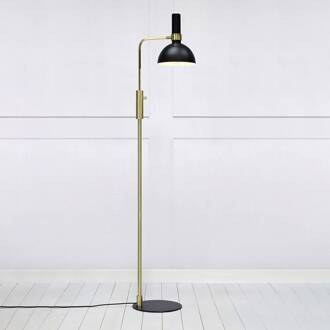 Dimbare vloerlamp Larry, zwart-messing zwart, messing