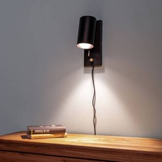 Dimbare wandlamp Carrie met kabel en stekker zwart