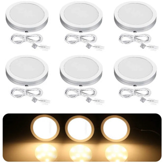 Dimmable 2.5W DC12V LED Under Cabinet Light Aluminum LED Display Case Lights LED Puck Lights For Closet Kitchen Counter Cupboard