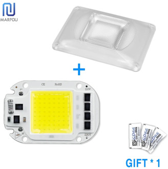 Dimmable LED COB Chip Lens Lampshade Reflector Grow Light Full Spectrum Smart IC 50W 30W 20W AC 220V LED Beads DIY Floodlight