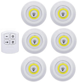 Dimmable LED Under Cabinet Light with Remote Control Stick-On Touch Tap Lamp for Cupboards Wardrobe Bathroom Closets Night light