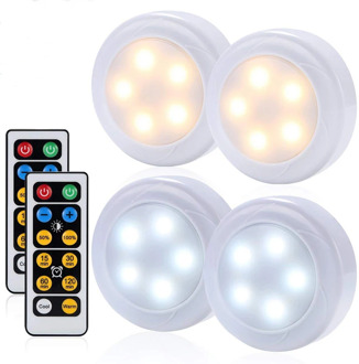 Dimmable Touch Sensor LED Under Cabinets lights Warm white+White Double Color LED Puck Lights Close Wardrobe Kitchen Night Light