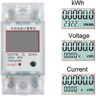 Din Rail Digitale Eenfase Reset Nul Energie Meter Kwh Spanning Stroom Stroomverbruik Meter Wattmeter Elektriciteit 220V Ac