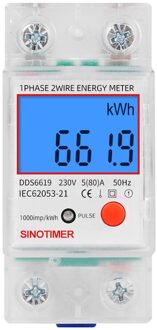 Din Rail Eenfase Lcd Digitale Stroomverbruik Energie Elektrische Meter