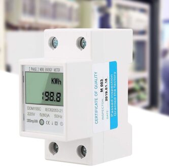 Din Rail Eenfase Twee Draad Lcd Digitale Display Stroomverbruik Energie Elektrische Meter Kwh Ac 220V 230V 50Hz/60Hz