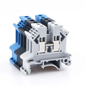 Din Rail Terminal Block UK-2.5B Wire Electrical Conductor Universal Connector Screw Connection Terminal Strip Block UK2.5 10Pcs