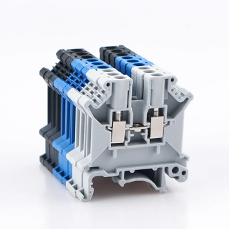 Din Rail Terminal Block Universal Conductor UK-3N Screw Connection Electrical Wiring Terminal Strip Block Connector UK3N 10Pcs